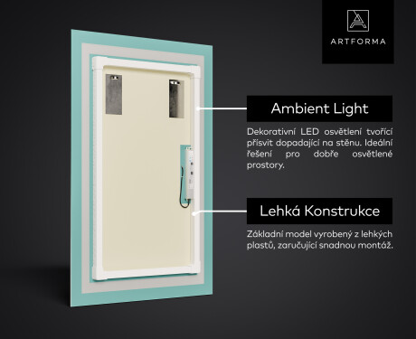 Vertikální koupelnové zrcadlo s LED podsvícením L01 #3
