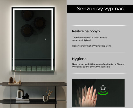 Vertikální koupelnové zrcadlo s LED podsvícením L11 #6