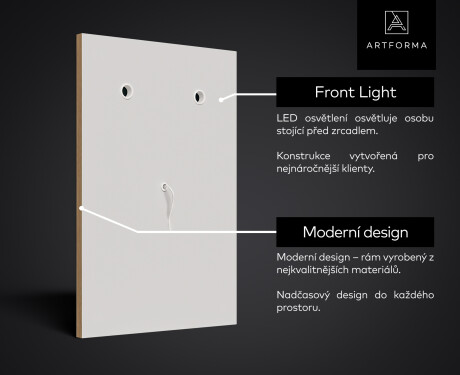 Vertikálne Zrkadlo v rámu s LED podsvietením L49 #6