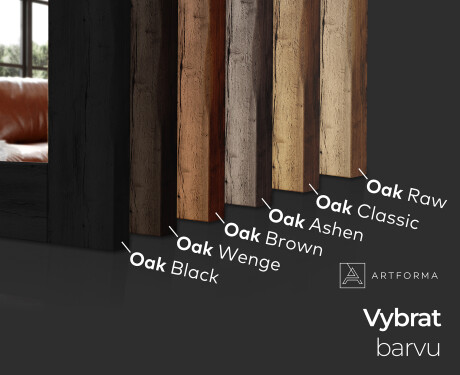 Vertikální velké zrcadlo v dubovém rámu na zeď L224 #3