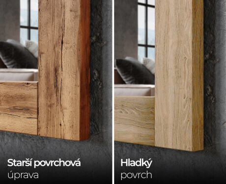 Vertikální velké zrcadlo v dubovém rámu na zeď L224 #4