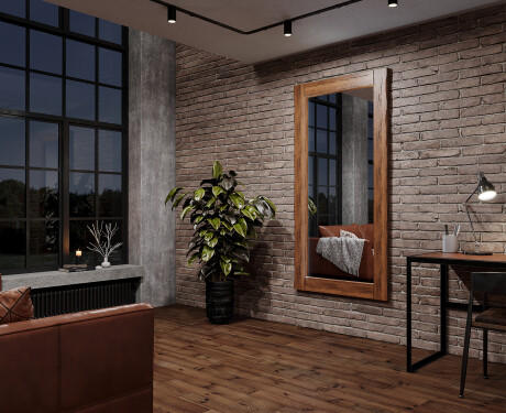 Vertikální velké zrcadlo v dubovém rámu na zeď L224 #5