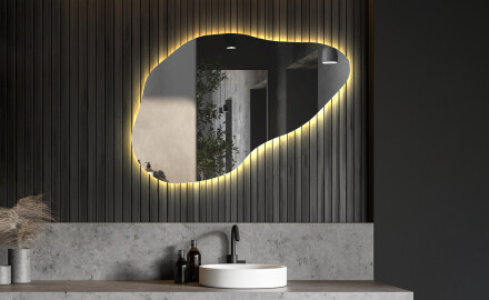 LED zrcadlo do koupelny s nepravidelným tvarem P221