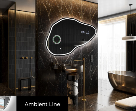 LED zrcadlo do koupelny s nepravidelným tvarem P223