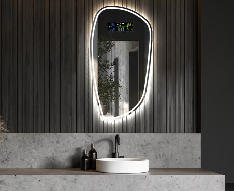 Nástěnné nepravidelné zrcadlo s LED osvětlením I223 #6