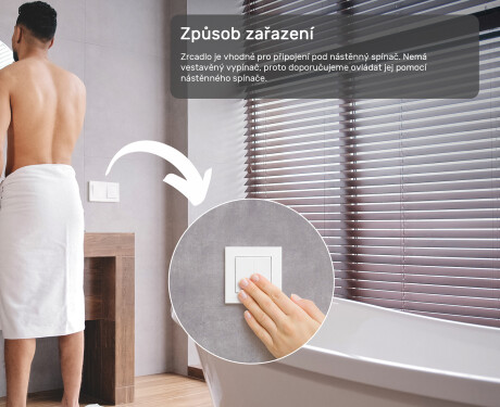 Koupelnové zrcadlo s LED podsvícením 50x80cm s chladnou barvou LED 7000K, teplou barvou 3000K nebo neutrální barvou 4500K #4