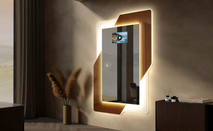 Vertikální zrcadlo s LED podsvícením - Retro