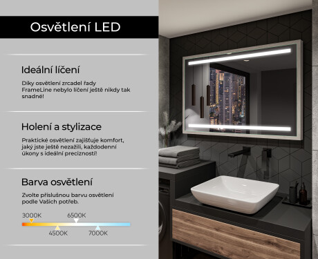 Koupelnové zrcadlo s LED osvětlením a krytem FrameLine L09 #4