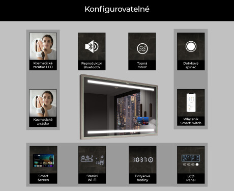 Koupelnové zrcadlo s LED osvětlením a krytem FrameLine L09 #7