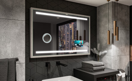 Koupelnové zrcadlo s LED osvětlením a krytem FrameLine L09