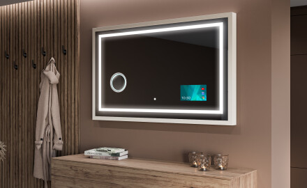 Koupelnové zrcadlo s LED osvětlením a krytem FrameLine L15