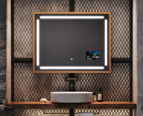 Koupelnové zrcadlo s LED osvětlením a krytem FrameLine L124