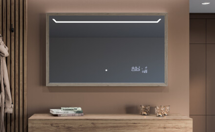 Koupelnové zrcadlo s LED osvětlením a krytem FrameLine L128