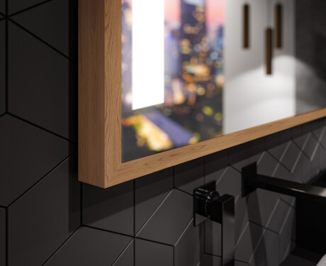 Koupelnové zrcadlo s LED osvětlením a krytem FrameLine L134 #3