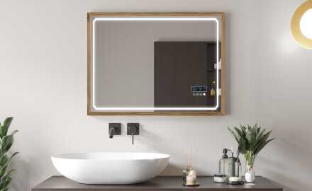 Koupelnové zrcadlo s LED osvětlením a krytem FrameLine L137