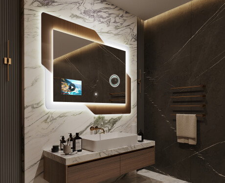 Koupelnové zrcadlo s LED podsvícením - Retro #12