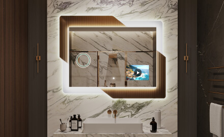 Koupelnové zrcadlo s LED podsvícením - Retro