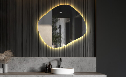 Dekorativni zrcadlo na zeď s osvětlením R221