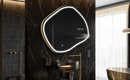LED zrcadlo do koupelny s nepravidelným tvarem R223