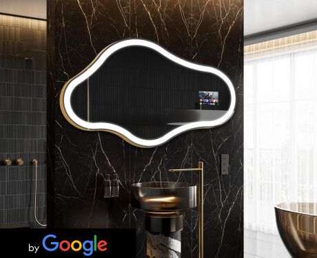 SMART Nepravidelné zrcadlo s LED osvětlením C222 Google