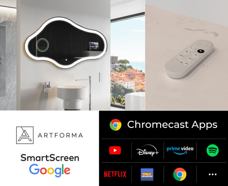 SMART Nepravidelné zrcadlo s LED osvětlením C222 Google #2