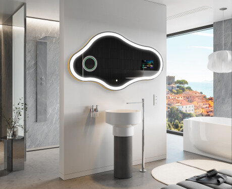 SMART Nepravidelné zrcadlo s LED osvětlením C222 Google #9
