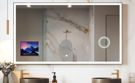 Chytré LED koupelnové zrcadlo s rámem Displine Apple L01
