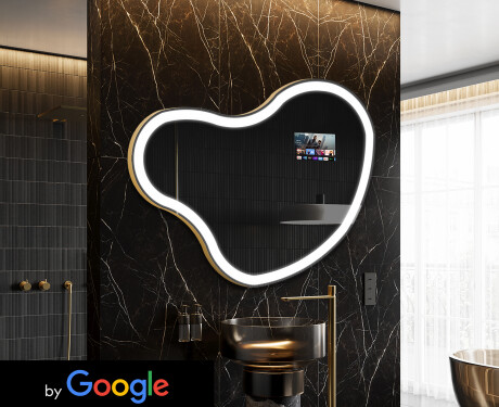Nepravidelné zrcadlo do koupelny SMART N222 Google