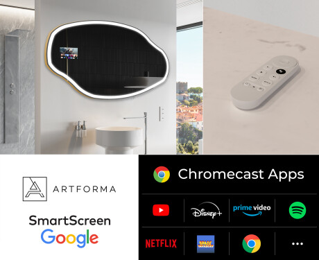 SMART Nepravidelné zrcadlo s LED osvětlením O222 Google #2