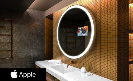 Kulaté zrcadlo do koupelny SMART L76 Apple