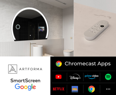 Půlkruhové zrcadlo do koupelny SMART W222 Google #2