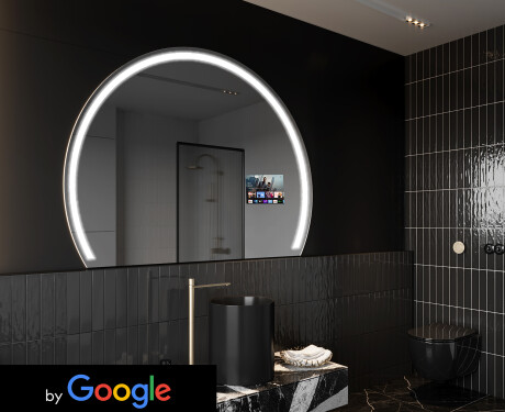SMART Půlkruhové zrcadlo s LED osvětlením W223 Google