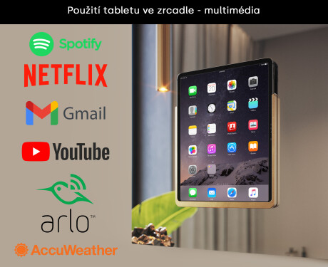 Zaoblené Moderní LED Zrcadlo s rámem iPad Displine L146 #3
