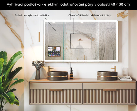 Zaoblené Moderní LED Zrcadlo s rámem iPad Displine L146 #7