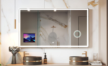 Zaoblené Moderní LED Zrcadlo s rámem iPad Displine L146