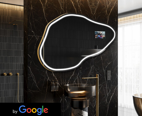 Nepravidelné zrcadlo do koupelny SMART P223 Google