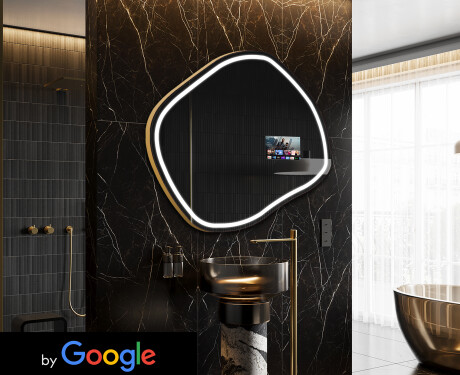 Nepravidelné zrcadlo do koupelny SMART R223 Google