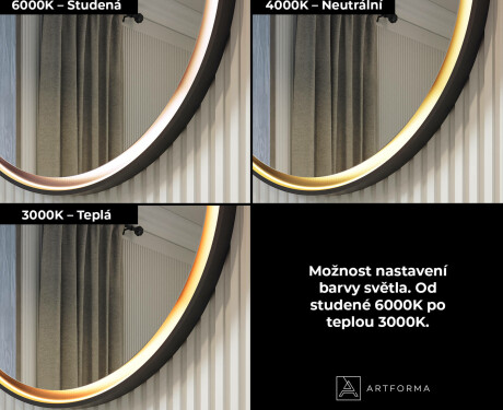 Kulaté zrcadlo v kovovém rámu s LED osvětlením #3