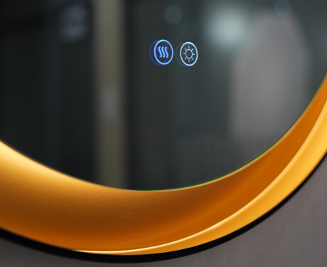 Kulaté zrcadlo v kovovém rámu s LED osvětlením #5