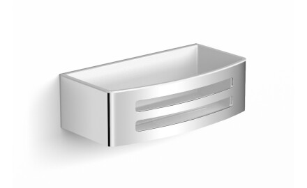 Košík 22x11x6 / bílá plastová vložka / leštěná ocel
