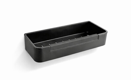 Košík 29 × 12 × 5,5 s gumovým lemem / matná černá / černá plastová vložka