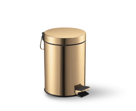 Koš s pedálem STANDARD, kulatý, 3 l, soft close / zlatý lesk