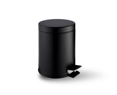 Koš s pedálem STANDARD, kulatý, 3 l, soft close / matná černá
