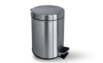 Koš s pedálem STANDARD, kulatý, 3 l, soft close / saténová ocel