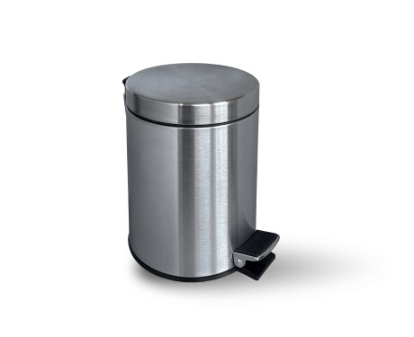 Koš s pedálem STANDARD, kulatý, 3 l, soft close / saténová ocel