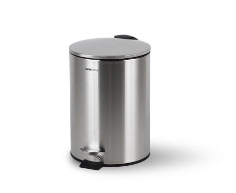 Kruhový koš s pedálem BUDGET, 3 l, soft close / nerezová ocel, saténový povrch