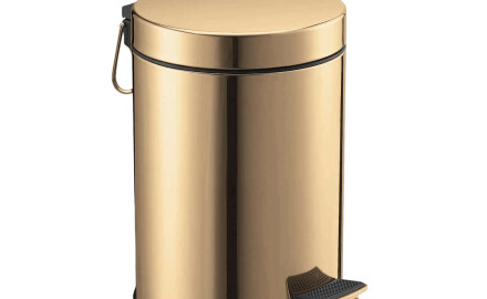 Koš s pedálem STANDARD, kulatý, 5 l, soft close / lesklá zlatá