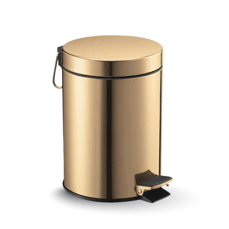 Koš s pedálem STANDARD, kulatý, 5 l, soft close / lesklá zlatá #1