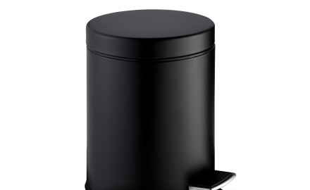Koš s pedálem STANDARD, kulatý, 5 l, soft close / matná černá