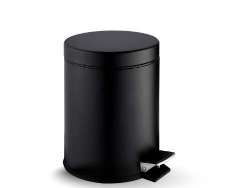 Koš s pedálem STANDARD, kulatý, 5 l, soft close / matná černá